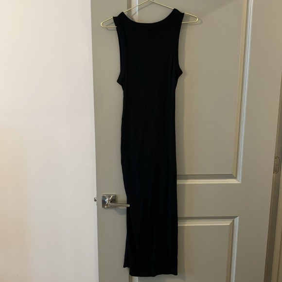 NWT Michael Stars Tala Sleeveless Shirred Seam Midi Dress Black Sz S - Picture 7 of 9